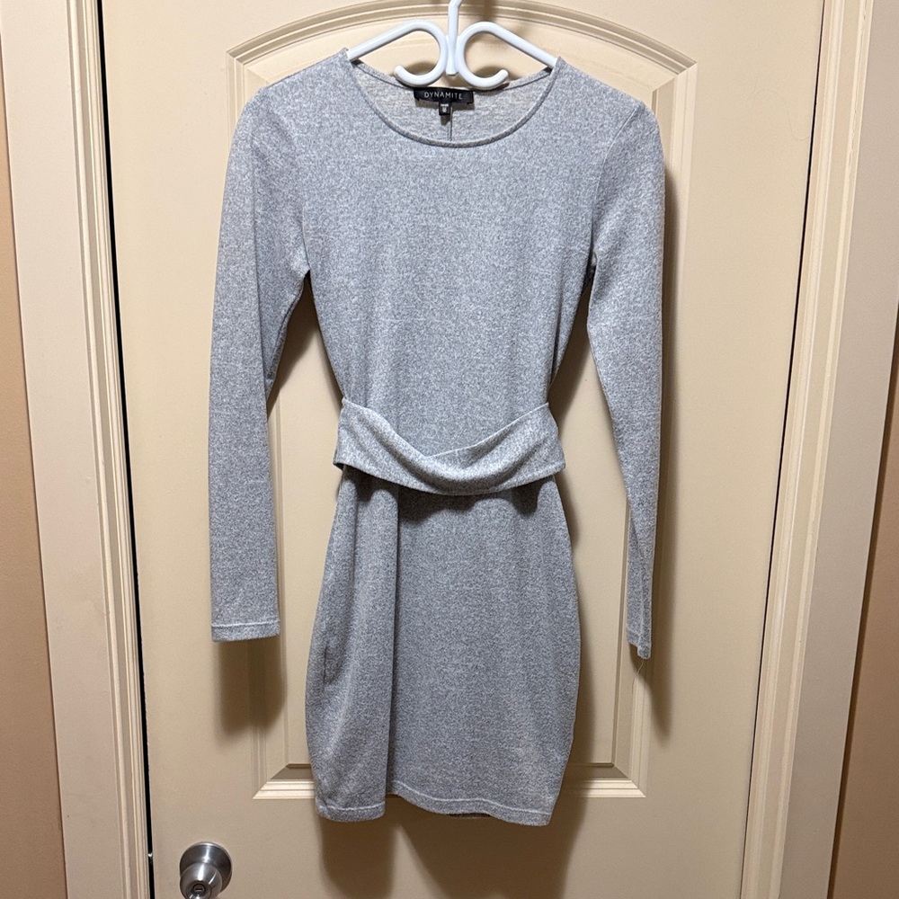 Dynamite Gray Long Sleeve Dress